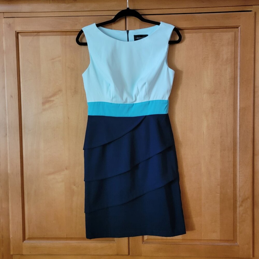 Connected Apparel Colorblock Dress with Tiered Skirt - 6